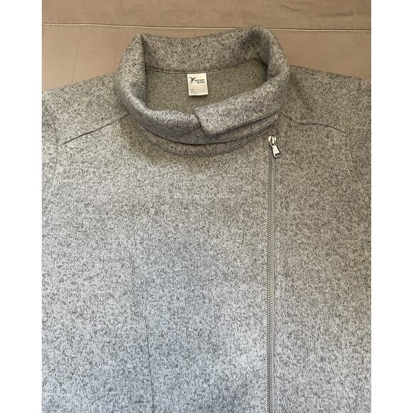 Old Navy Jacket Active Women's Grey Zip Snap Size L Full Zip Collar To High Neck - Picture 7 of 11